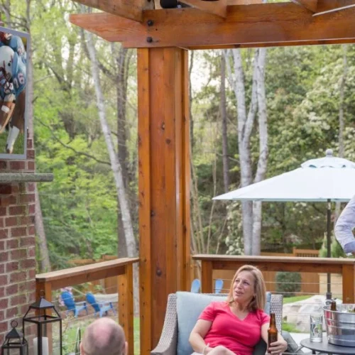 People watching sports with Outdoor Technology Solutions